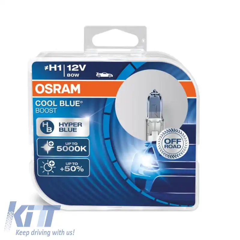 Lămpi de faruri halogen H1 12V 80w Cool Blue Boost Hyper Osram 62150CBB-HCB 2buc-image-6290226