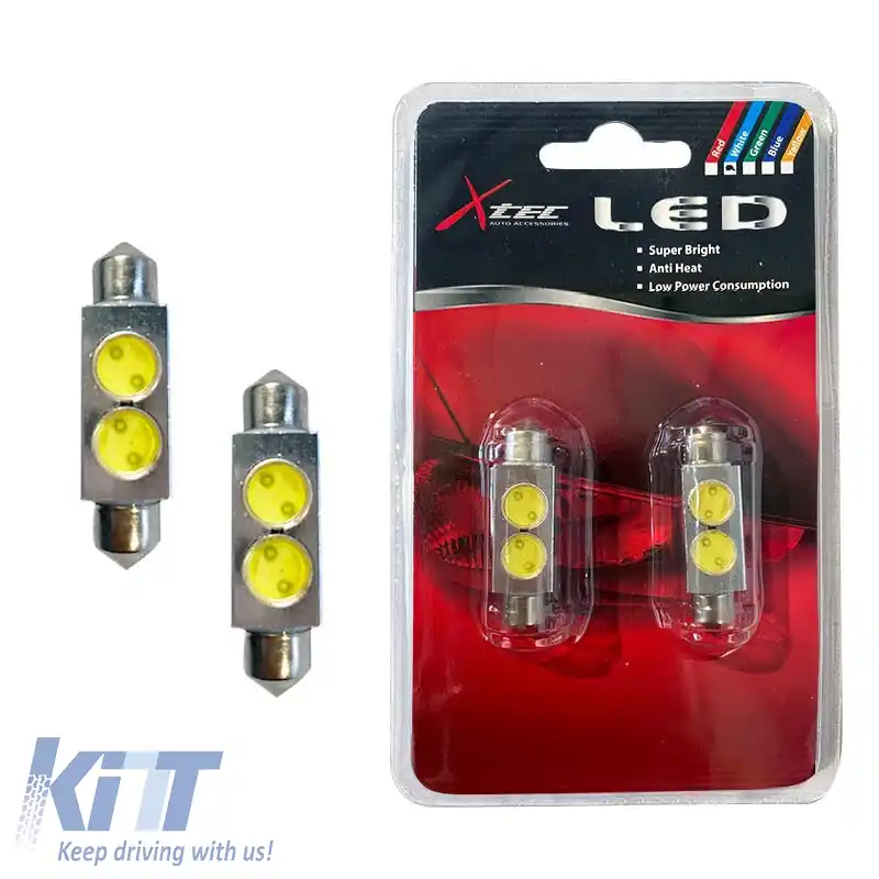 Lămpi LED C5W SV8.5-8 41mm 12volți 2 HP-SMD 6000k X-Tec 2buc