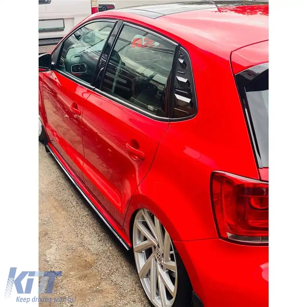 image-9-Louver fereastră laterală potrivit pentru Polo Mk6 Negru Pian ABS / 2018 după