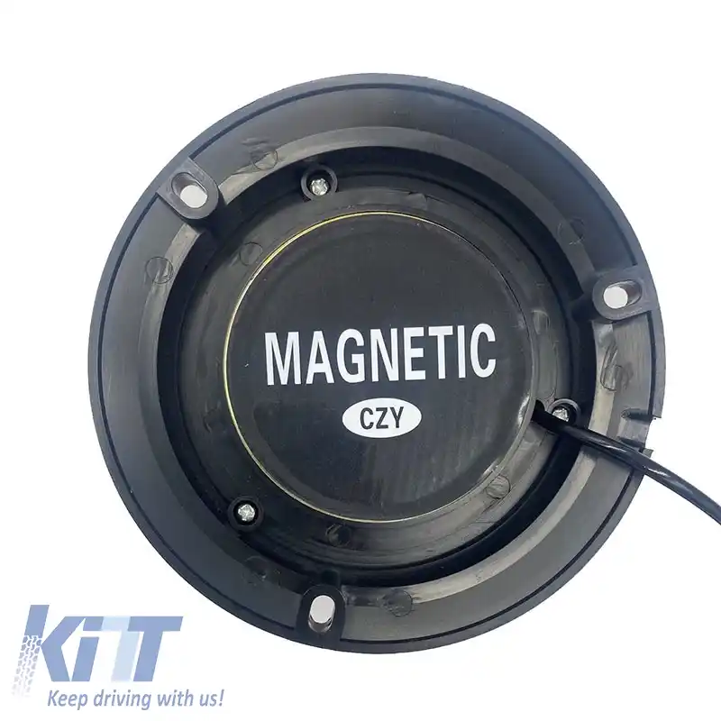 Lumină de Avertizare Rotativă cu Șurub Magnetic și Ventuz LED 12V/24V 13x7cm Portocalie-image-6310258