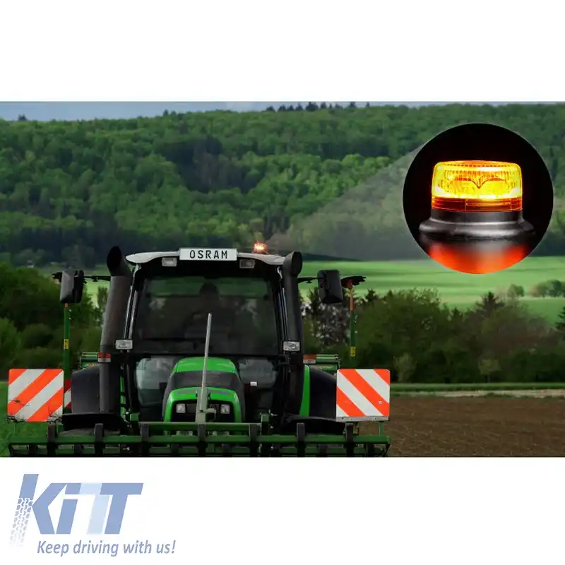 Lumină de avertizare rotativă Osram Led Beacon Light 12/24Volt 1900K 148 x 89 mm Portocalie RΒL102-image-6308659