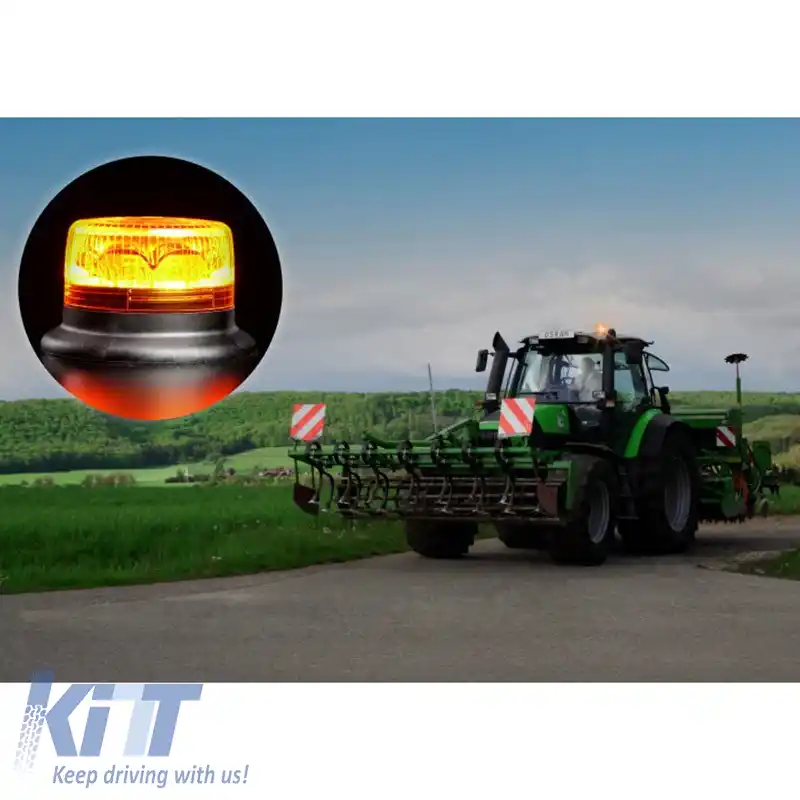 Lumină de avertizare rotativă Osram Led Beacon Light 12/24Volt 1900K 148 x 89 mm Portocalie RΒL102-image-6309719