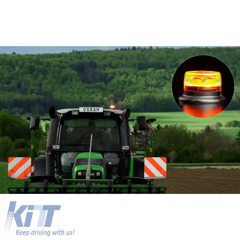 Lumină de avertizare rotativă Osram Led Beacon Light 12/24Volt 1900K 148 x 89 mm Portocalie RΒL102-image-6309720
