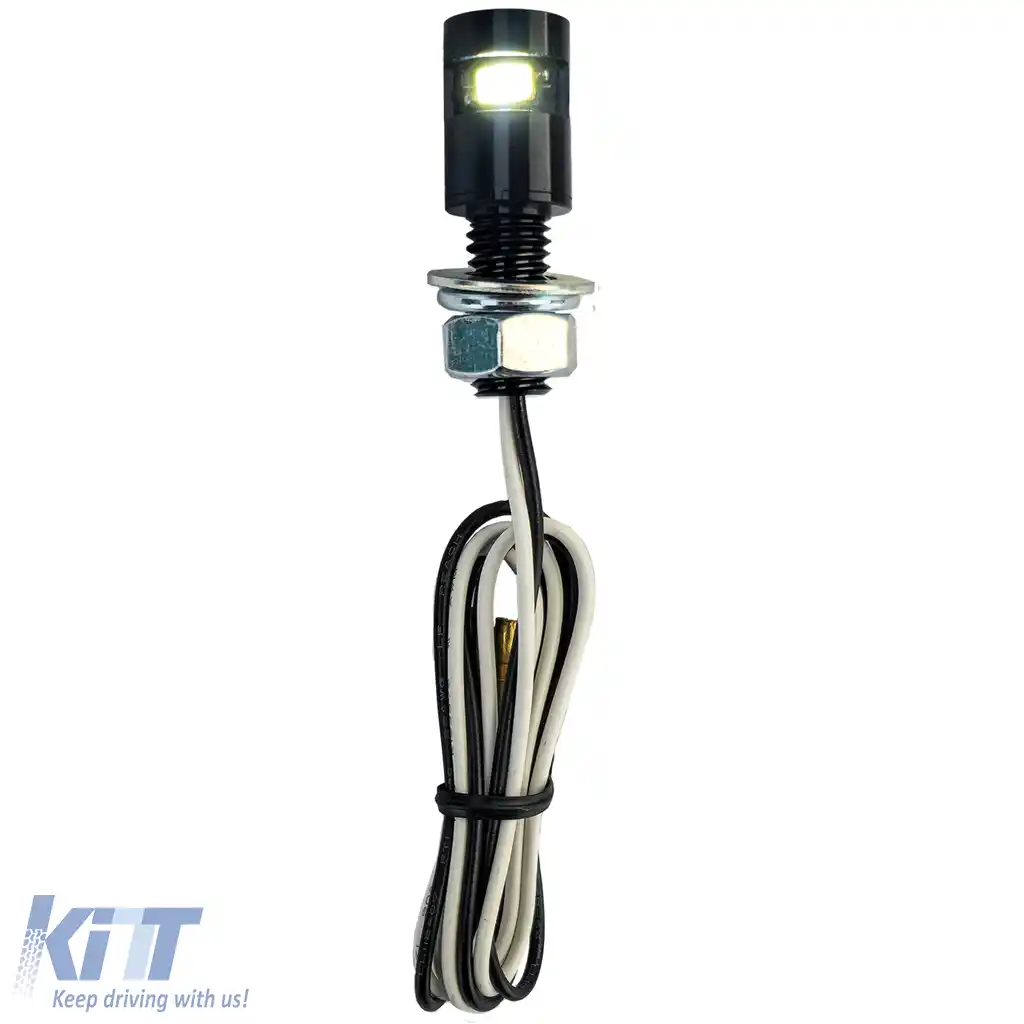 Lumină LED pentru Plăcuța de Înmatriculare a Motocicletei Mini Neagră din Aluminiu Universală