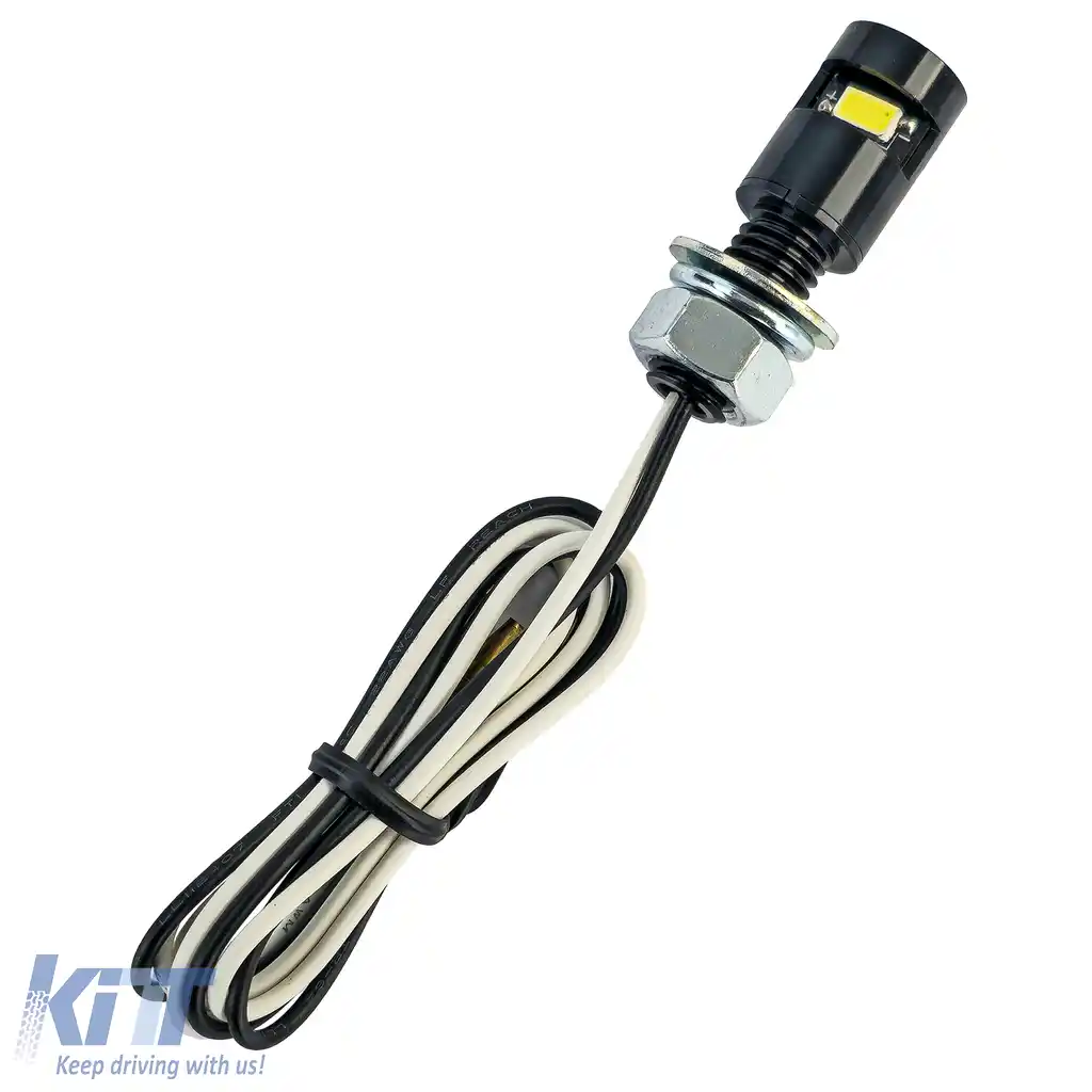 Lumină LED pentru Plăcuța de Înmatriculare a Motocicletei Mini Neagră din Aluminiu Universală-image-6258697