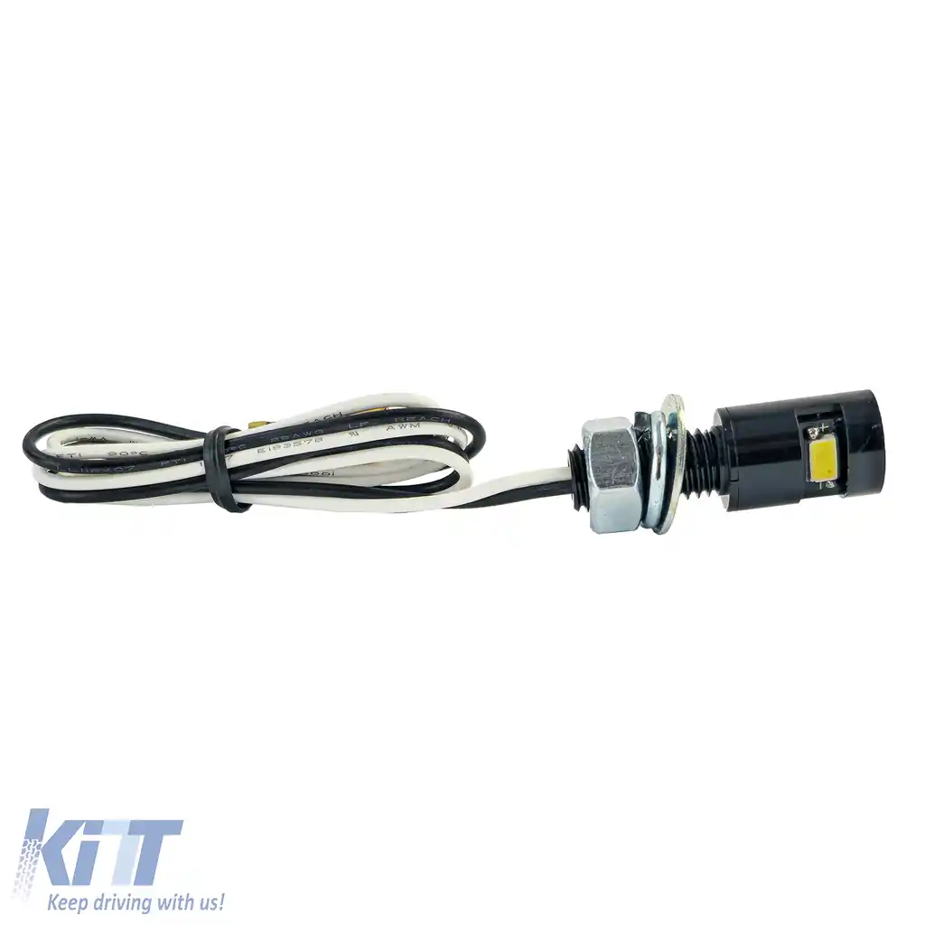 Lumină LED pentru Plăcuța de Înmatriculare a Motocicletei Mini Neagră din Aluminiu Universală-image-6258698