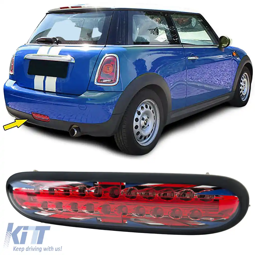 Lumina de ceață spate LED roșie neagră, potrivită pentru Mini R56 R57 Cabrio One Cooper D 06-10