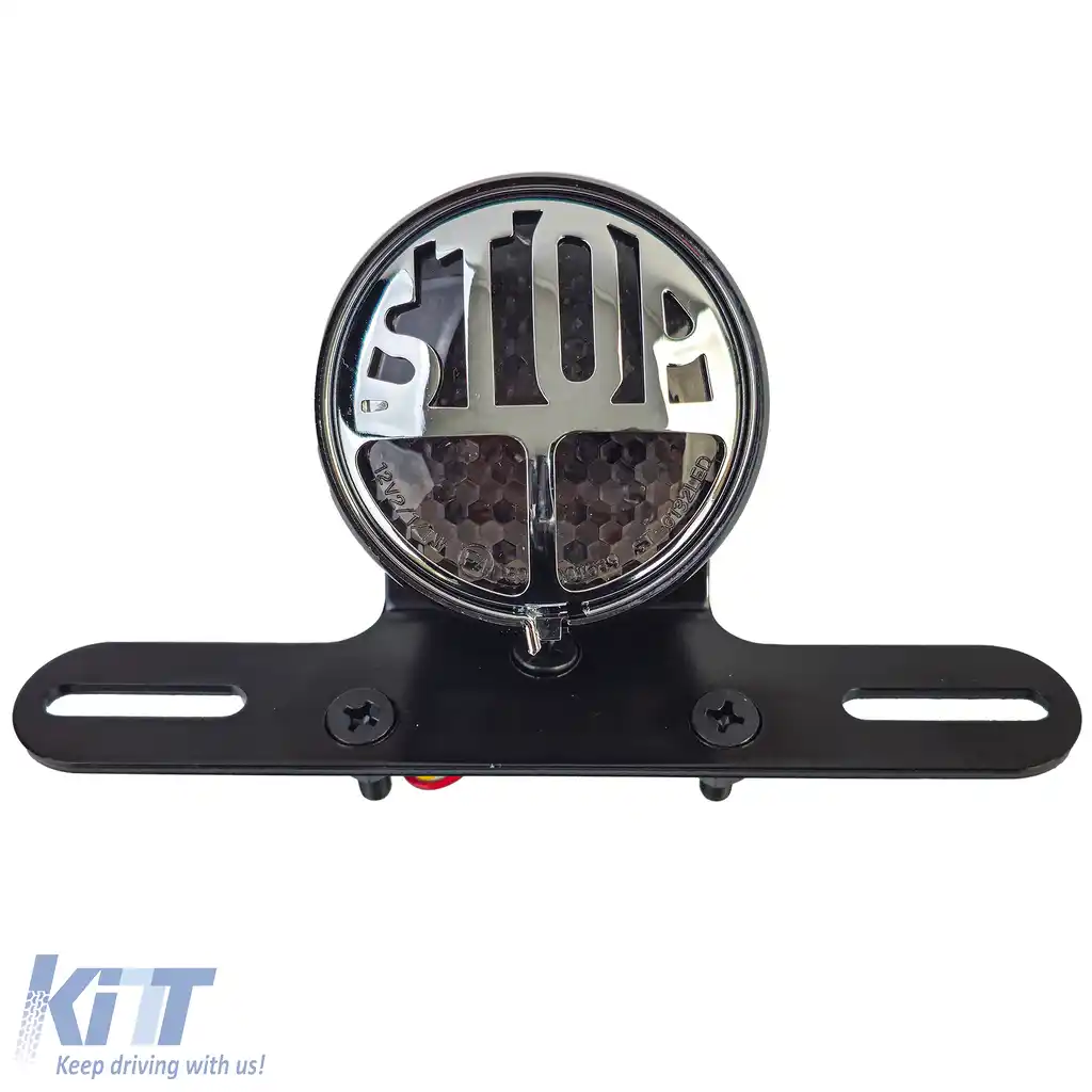 Lumina de frână LED Millers pentru motocicletă, personalizată, cu suport + Aprobat E