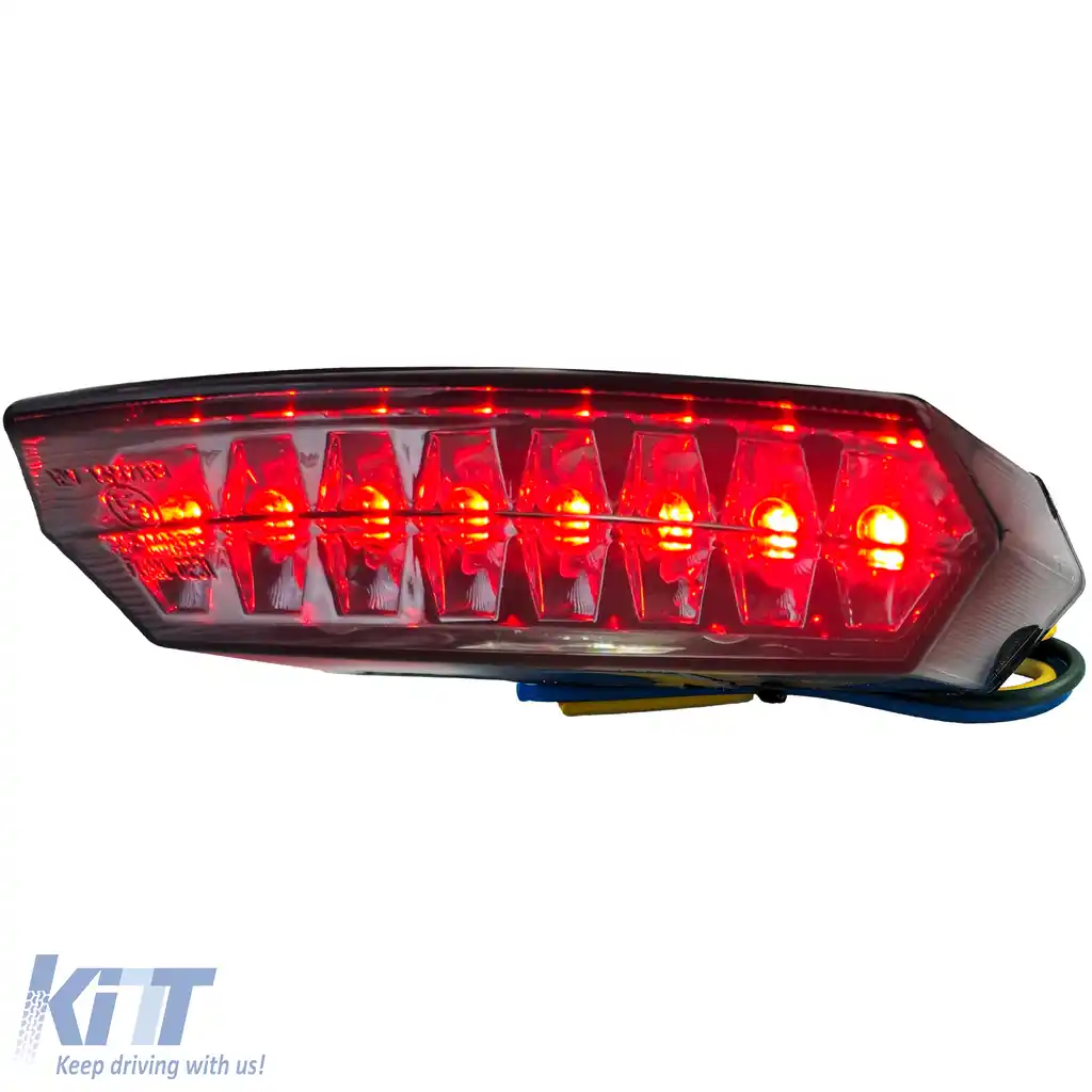 Lumina de frână LED pentru motocicletă, tip Boston, personalizată, fumurie, aprobată E, universală