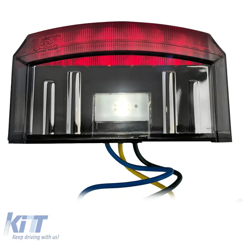 Lumina de frână LED pentru motocicletă, tip Boston, personalizată, fumurie, aprobată E, universală-image-6258755
