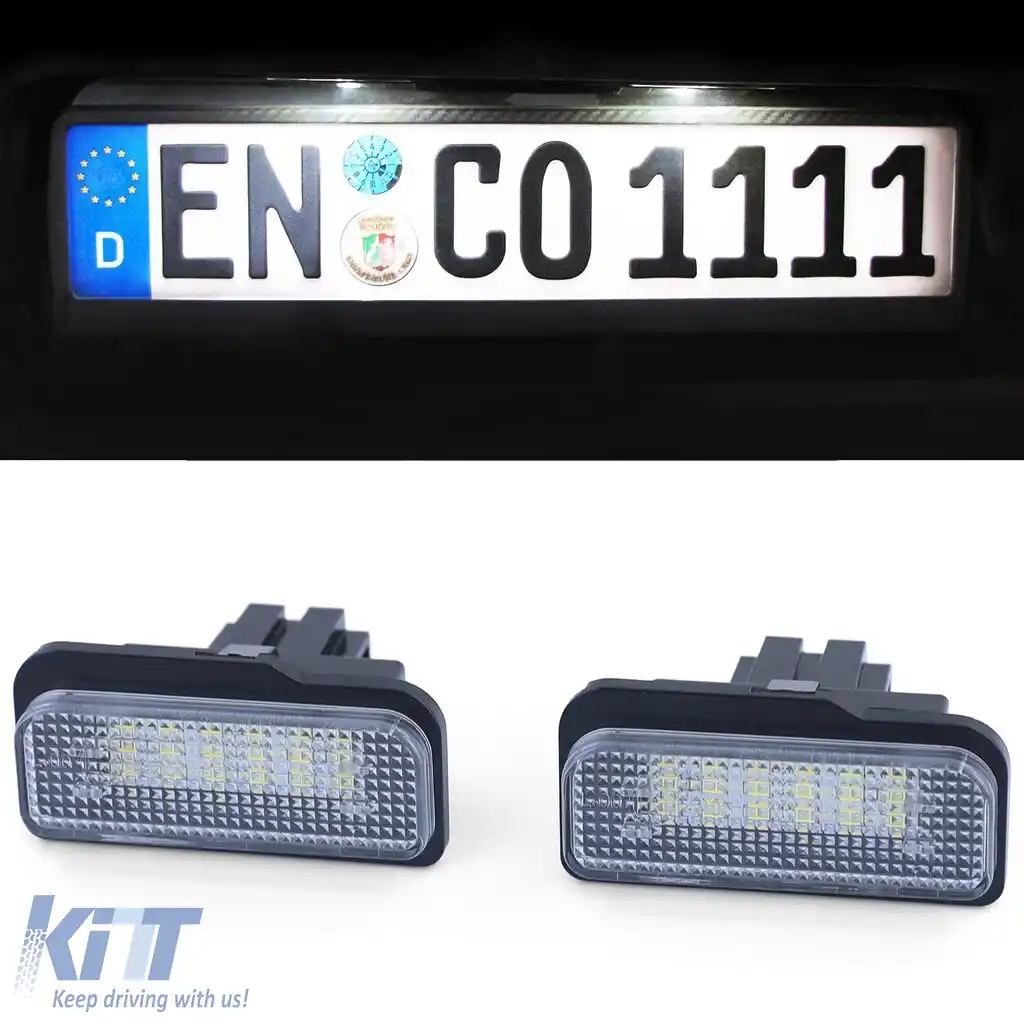 Lumina de număr LED alb 6000K potrivită pentru Mercedes C219 R171 W211 W203