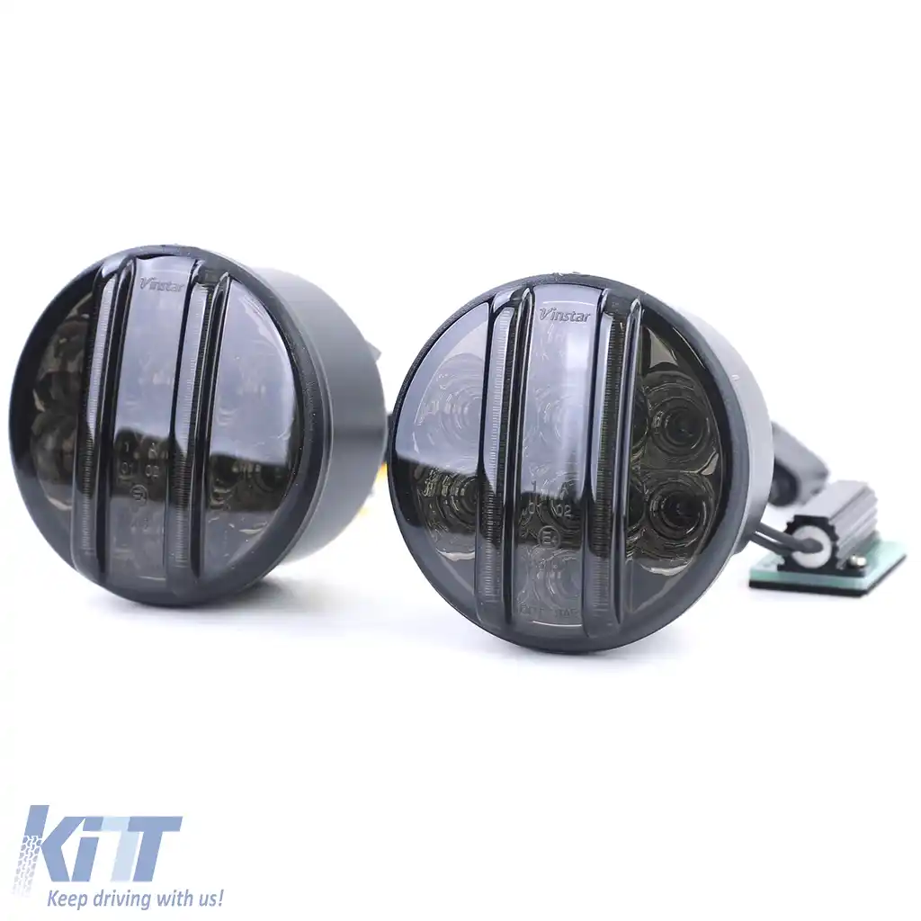 Lumina de parcare cu indicator frontal din sticlă clară LED, fum negru, potrivită pentru Jeep Wrangler JK din 07-image-6202073