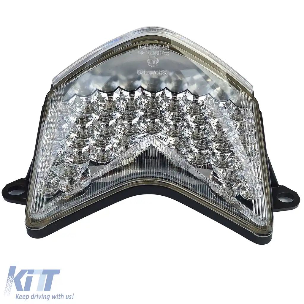 Lumina de stop LED pentru motocicletă cu sticlă clară și crom pentru Kawasaki Ninja ZX-10R 06-07