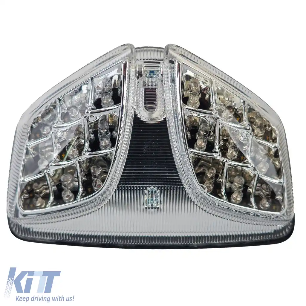 Lumina de stop LED pentru motocicletă, lumină spate cu lentilă clară cromată, potrivită pentru Suzuki GSX-R 600/750/1000