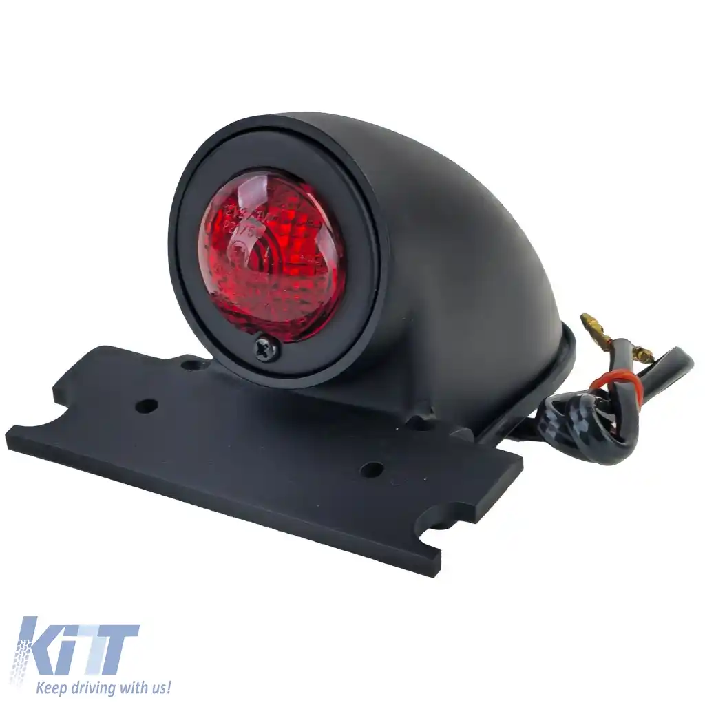 Lumina spate de motocicletă Sparto neagră universală, potrivită pentru chopper old school Harley retro-image-6261596