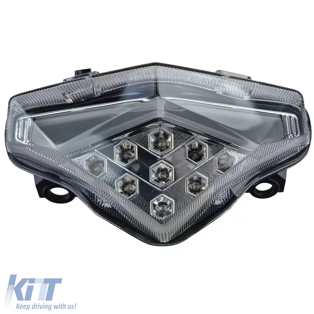 Lumina spate LED cromată cu lentilă clară pentru motocicleta Kawasaki ER6N ER6F ER-6N ER-6F din 2012