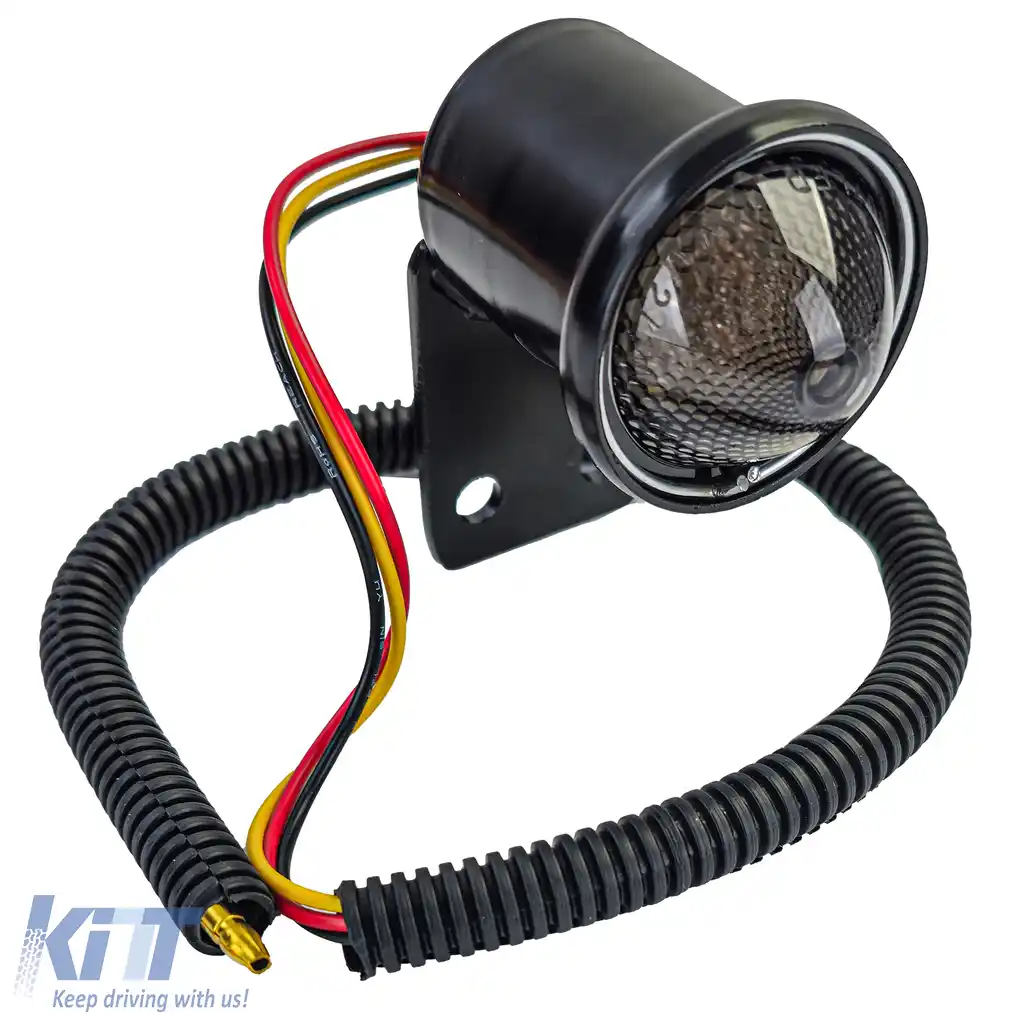 Lumina spate LED motocicletă universală fumurie vintage neagră cu marcaj E