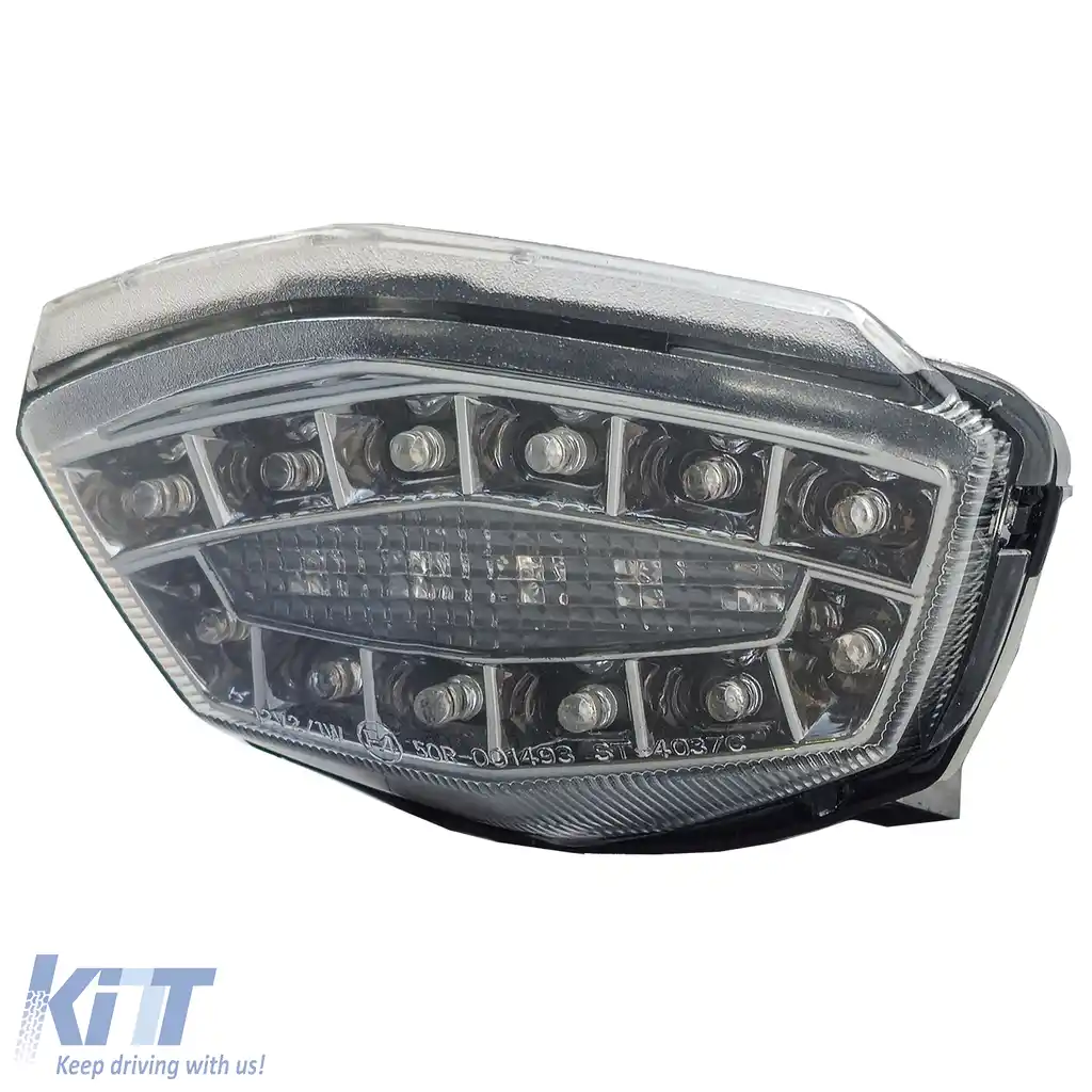 Lumina spate LED pentru motocicletă cu lentilă clară și cromată, potrivită pentru Kawasaki Ninja 250R EX250 08-11