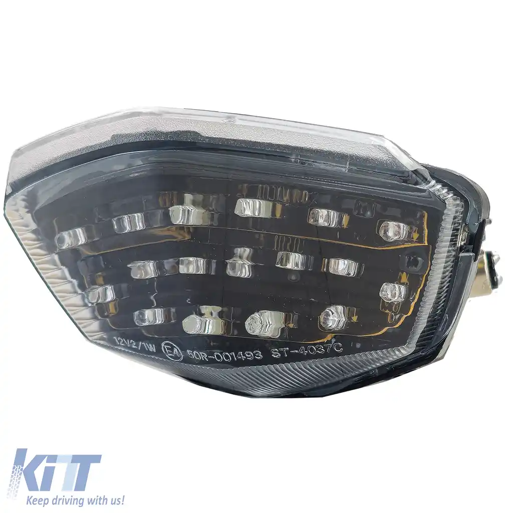 Lumina spate LED pentru motocicletă cu lentilă clară, neagră, potrivită pentru Kawasaki Ninja 250R EX250 08-11