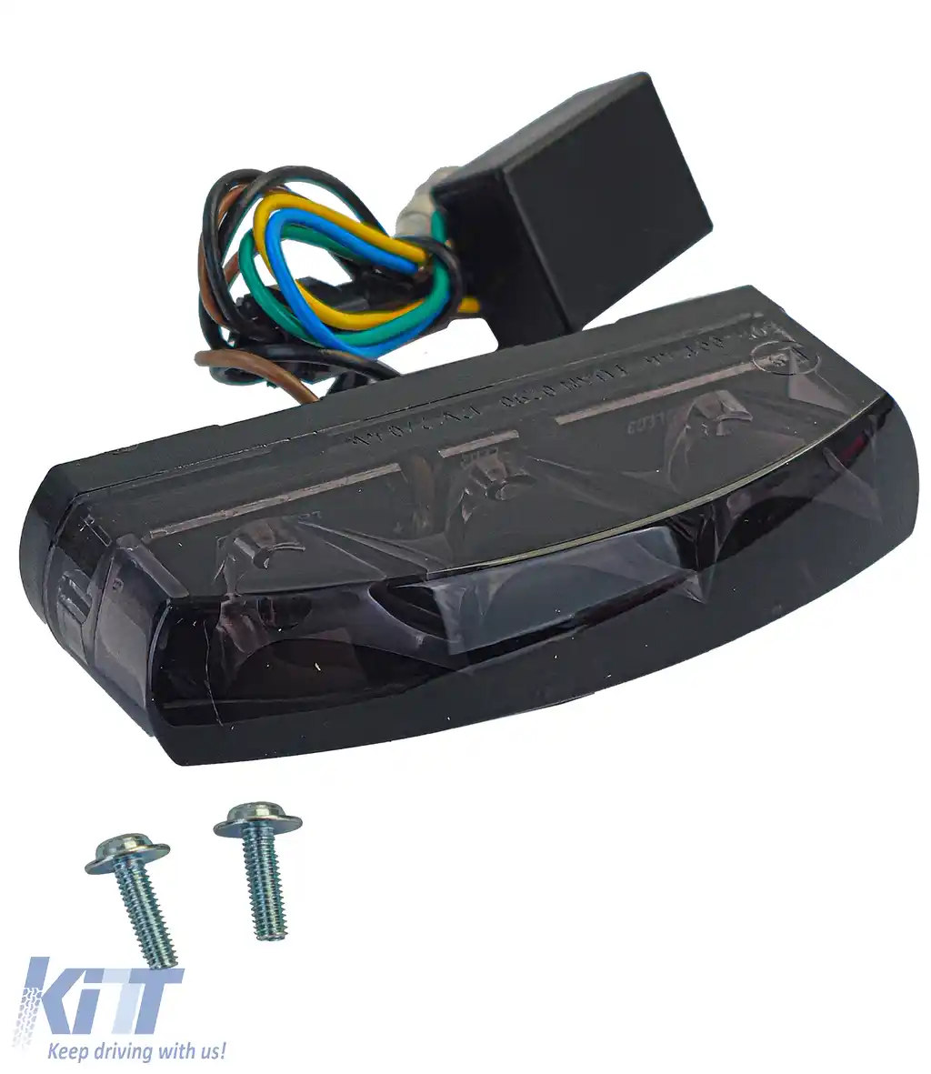 Lumina spate LED universal pentru motocicletă LED spate VICTORY fumurie cu marcaj E