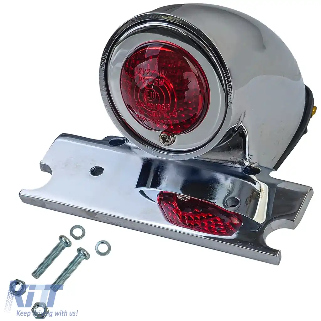 Lumina spate LED universal Sparto crom retro pentru motociclete Harley Chopper