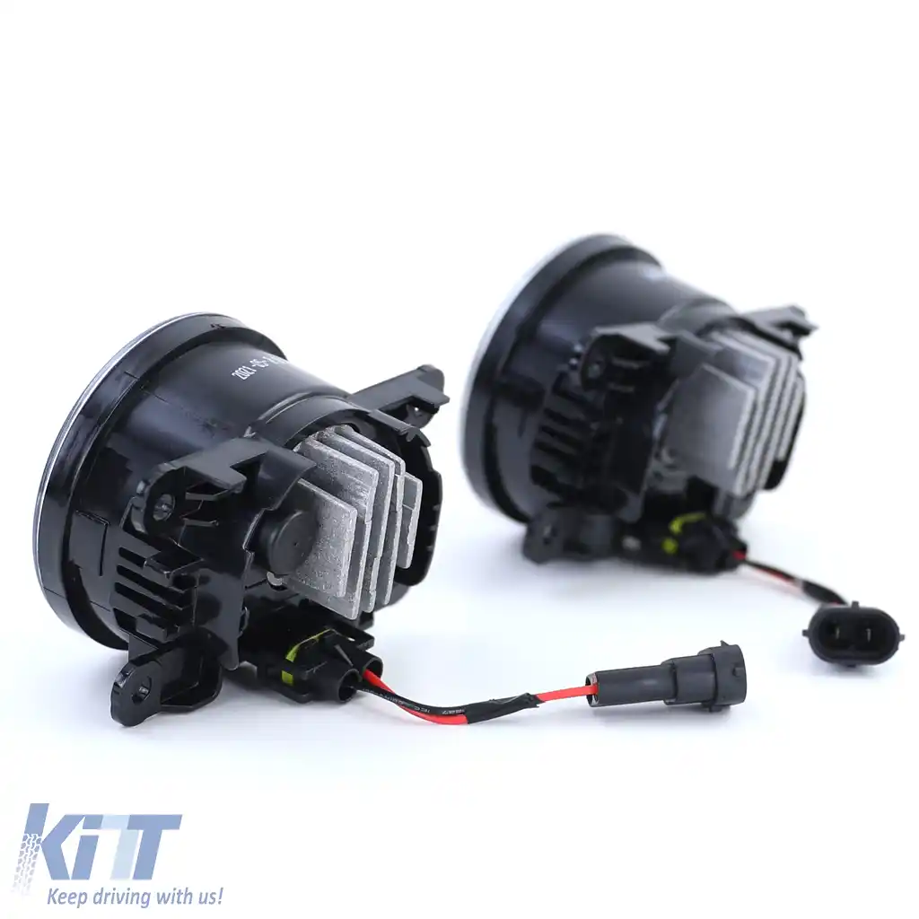 Lumini de ceață LED negre potrivite pentru Porsche Cayenne 10-14 Macan 14-18-image-6199089