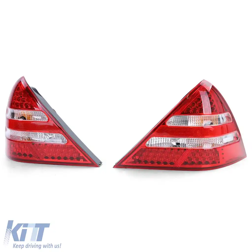 Lumini de poziție LED cu sticlă clară, roșii, pereche pentru Mercedes SLK R170 96-04-image-6195120