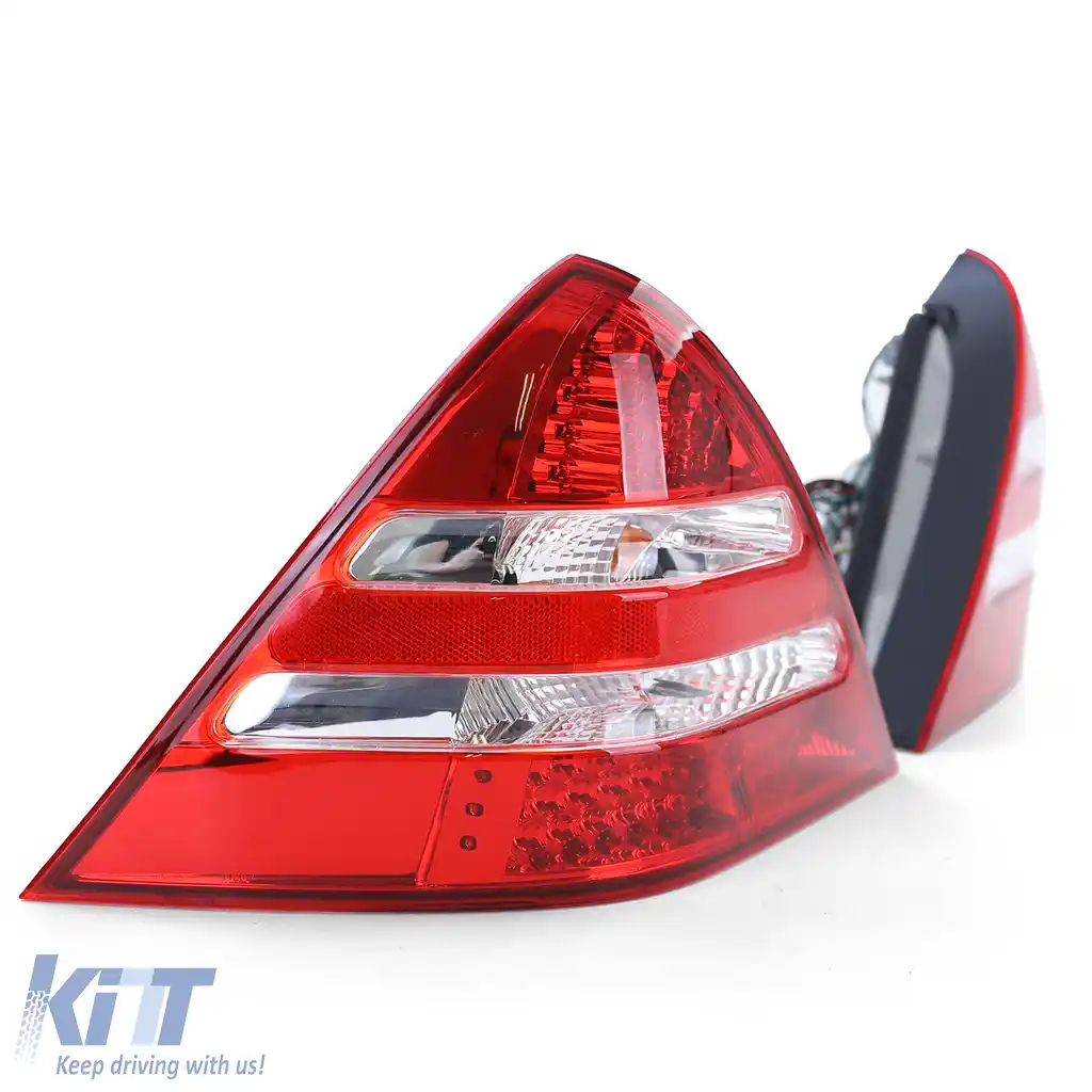 Lumini de poziție LED cu sticlă clară, roșii, pereche pentru Mercedes SLK R170 96-04-image-6195122