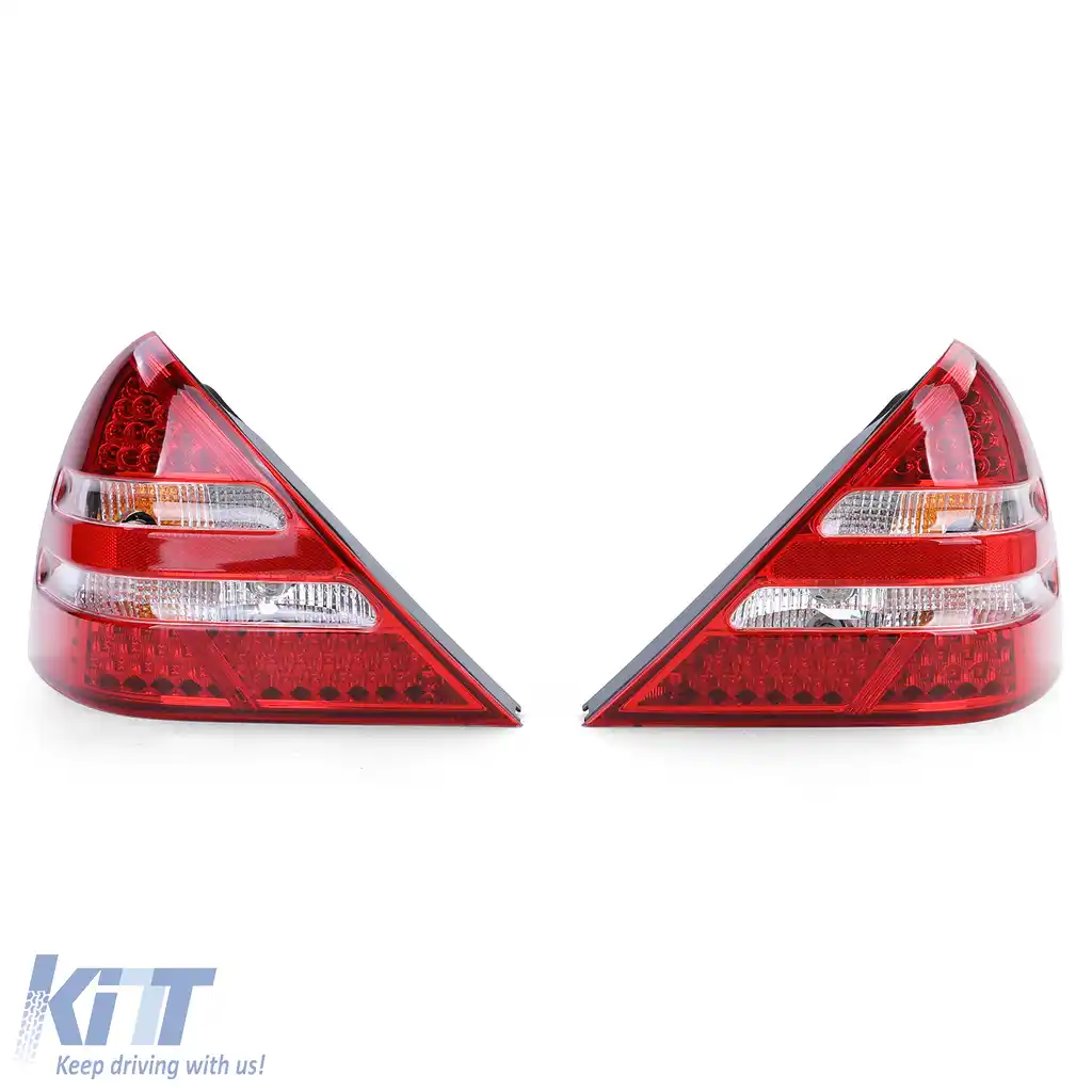 Lumini de poziție LED cu sticlă clară, roșii, pereche pentru Mercedes SLK R170 96-04-image-6195123