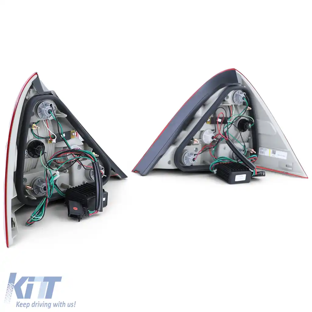 Lumini de poziție LED cu sticlă clară, roșii, pereche pentru Mercedes SLK R170 96-04-image-6195125