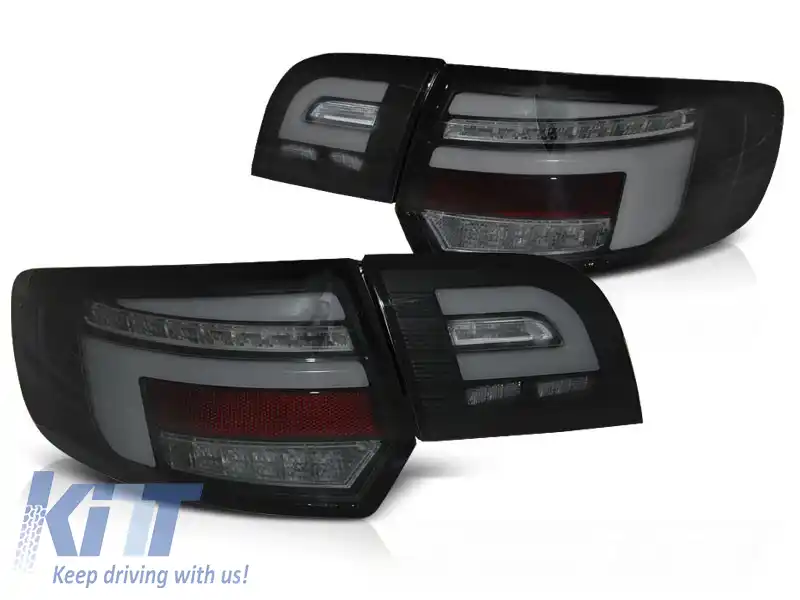 LUMINI DE STOP LED BAR NEGRE SEQ potrivite pentru AUDI A3 8P 5D 08-12