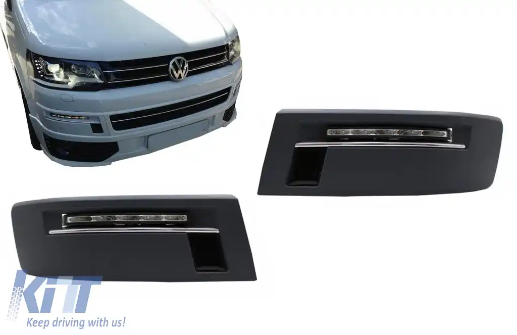 Lumini de zi LED DRL compatibil cu VW Transporter Multivan Caravelle T5.1 Facelift (2010-2015)