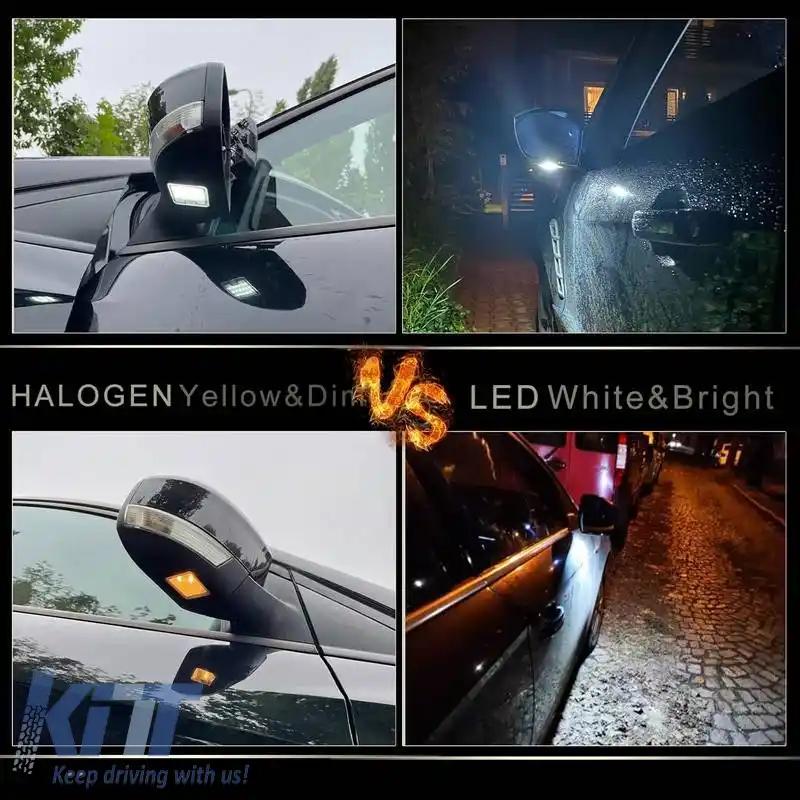 Lumini LED pentru oglinzi potrivite pentru Ford Focus 01-18 / Mondeo 07-14 / Kuga 08-12 / Escape 15-16 SMD LED 6000K Alb 2 Buc.-image-6321613