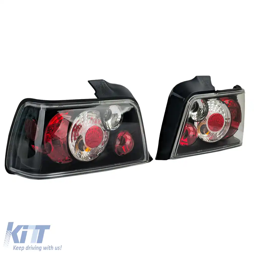 Lumini spate cu sticlă clară, negre, potrivite pentru BMW Seria 3 E36 Sedan 1990-1998-image-6193083