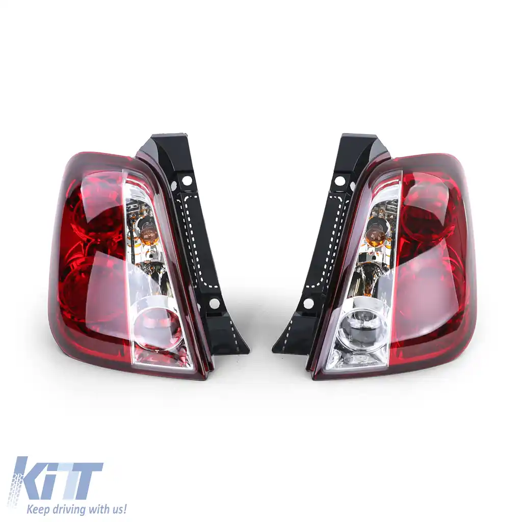 Lumini spate cu sticlă clară roșie pentru Fiat 500 2007-2015-image-6205342