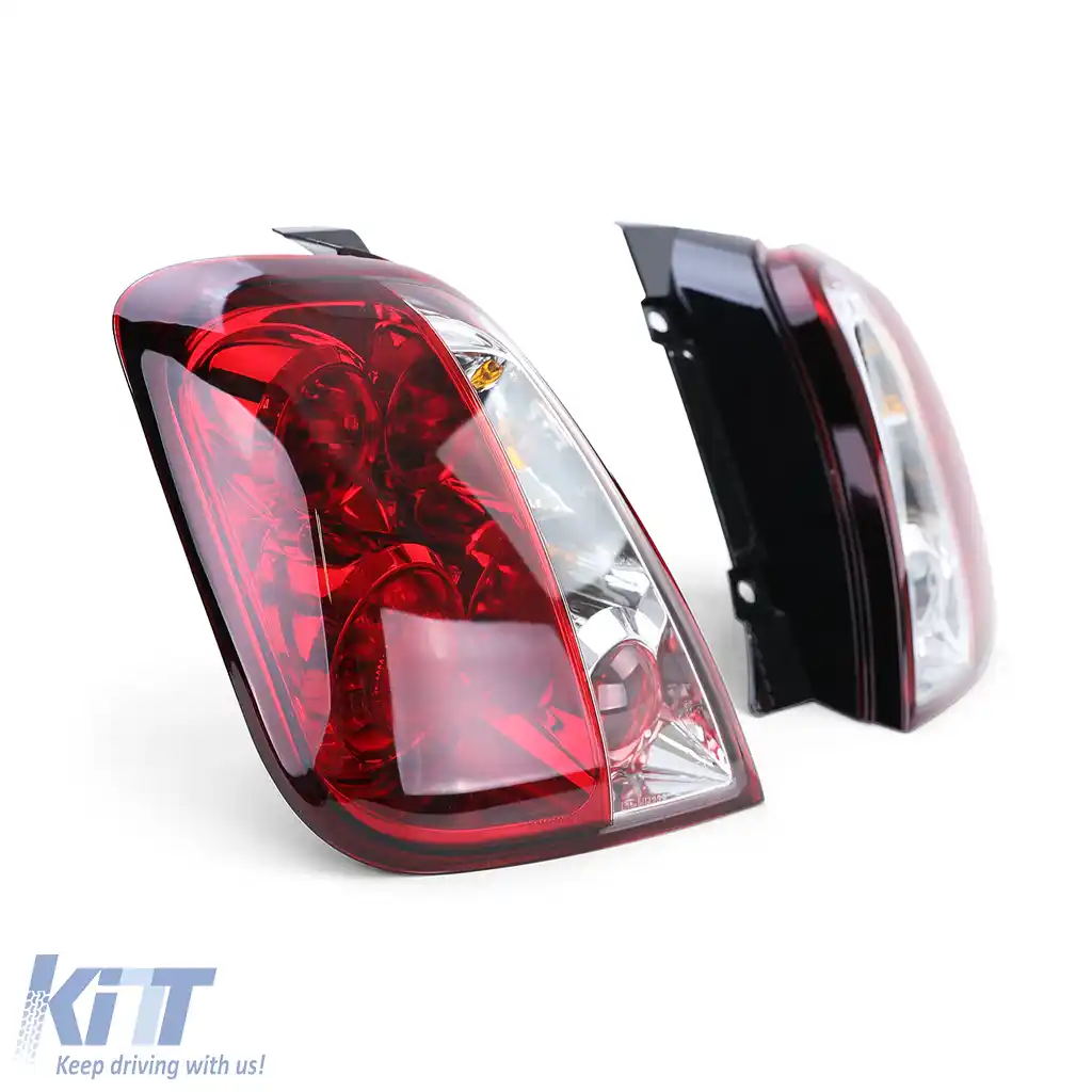 Lumini spate cu sticlă clară roșie pentru Fiat 500 2007-2015-image-6205346