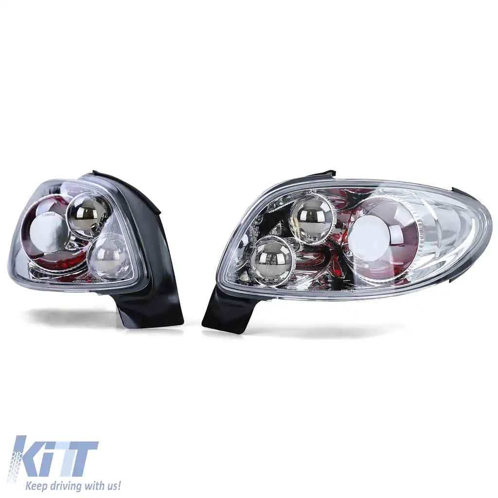 Lumini spate din sticlă clară, complet cromate, potrivite pentru Peugeot 206 CC Coupe Cabrio 00-08-image-6258866