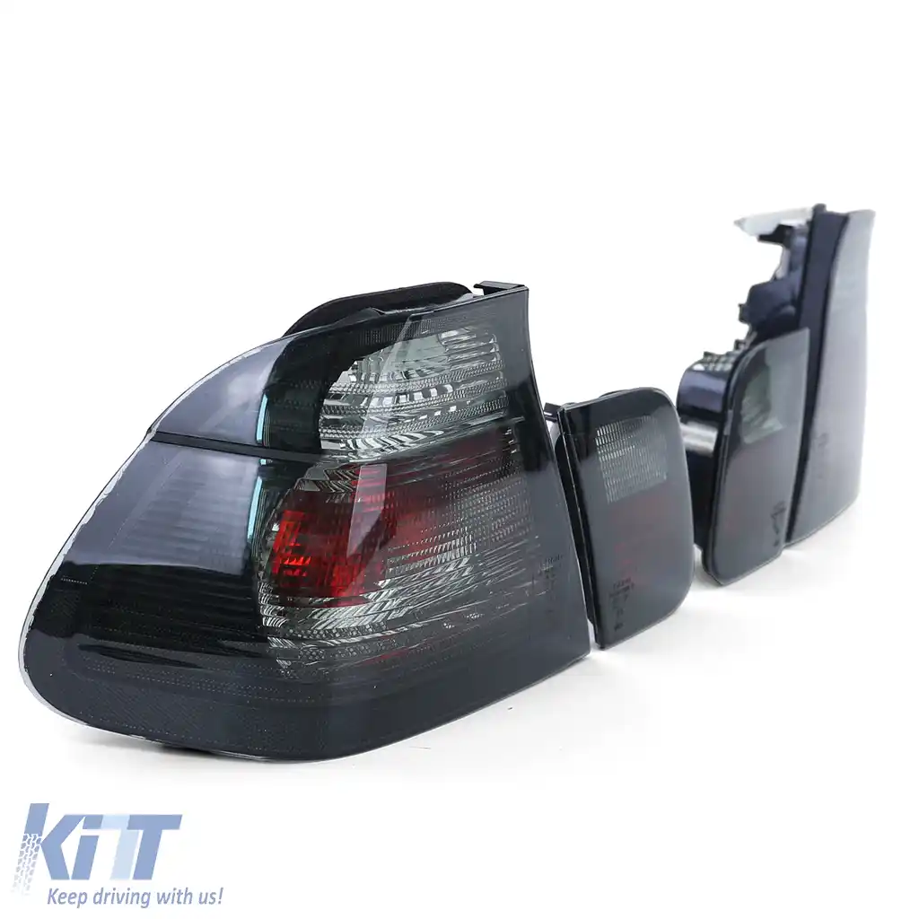 Lumini spate din sticlă clară, cristal negru fum, potrivite pentru BMW E46 sedan 98-01-image-6190673