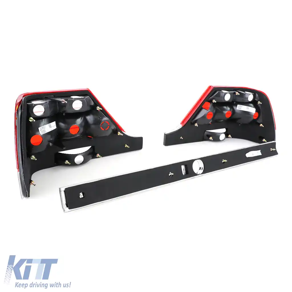 Lumini spate din sticlă clară cu bandă de blocare roșie transparentă, potrivite pentru Mercedes S-Class W140 94-98-image-6193531