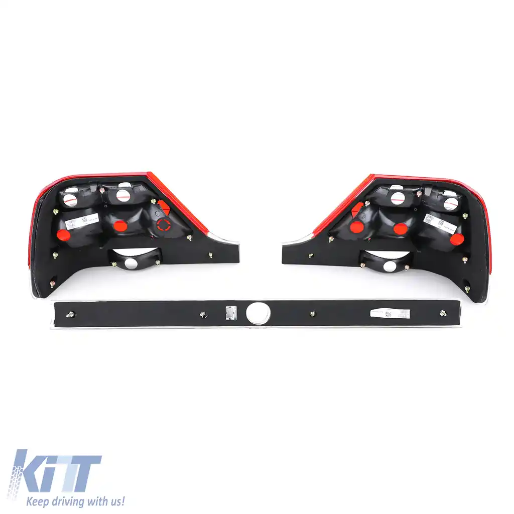 Lumini spate din sticlă clară cu bandă de blocare roșie transparentă, potrivite pentru Mercedes S-Class W140 94-98-image-6193532