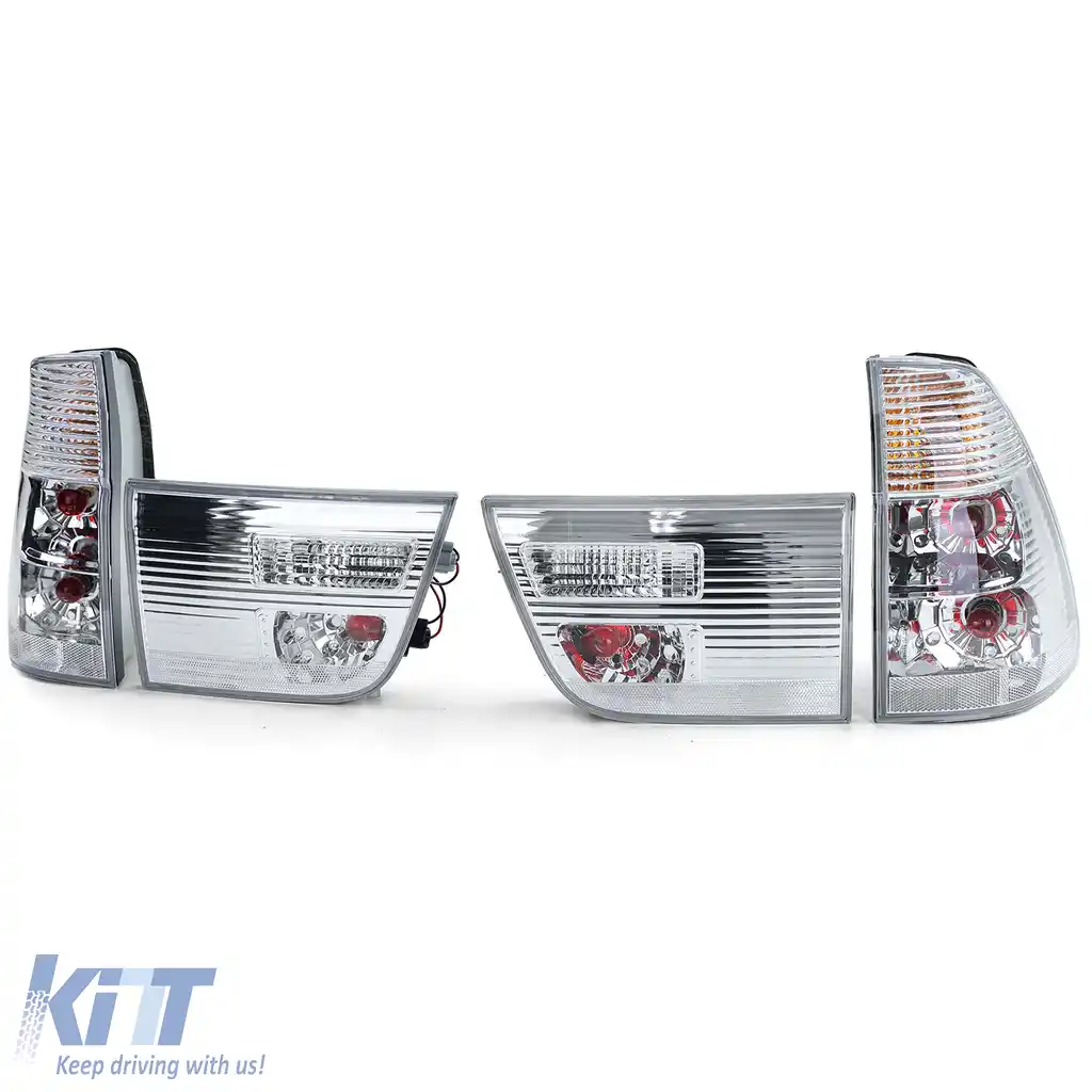 Lumini spate din sticlă clară cu crom argintiu, potrivite pentru BMW X5 E53 99-03 pre-facelift-image-6193060