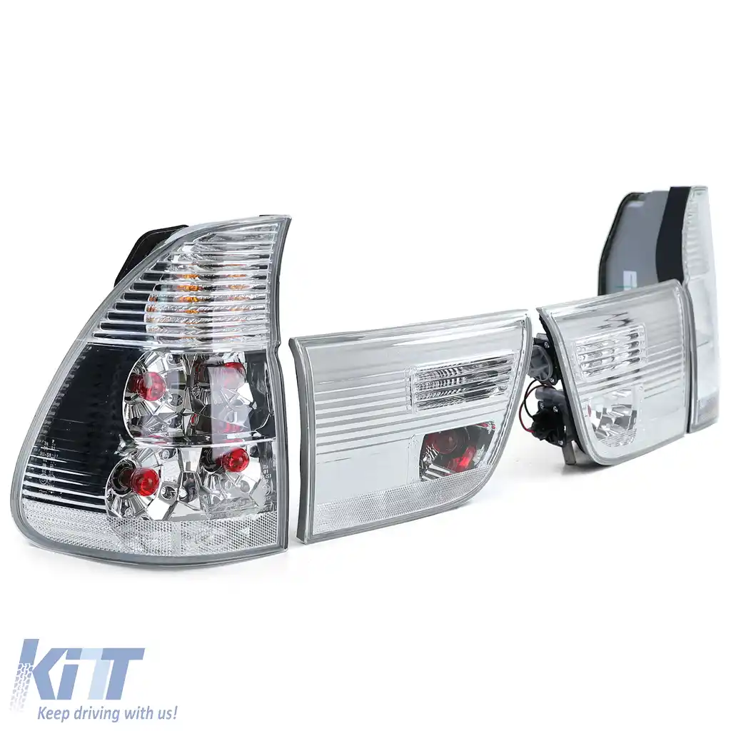 Lumini spate din sticlă clară cu crom argintiu, potrivite pentru BMW X5 E53 99-03 pre-facelift-image-6193061