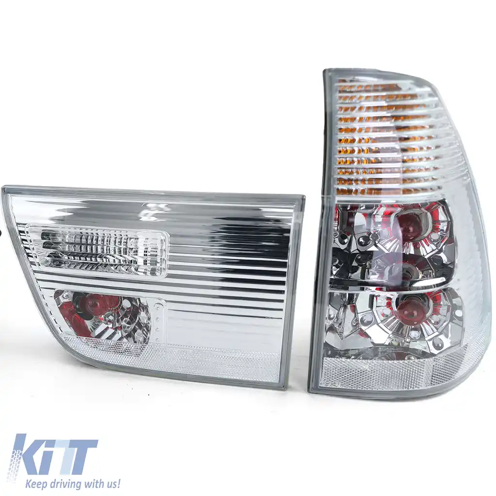 Lumini spate din sticlă clară cu crom argintiu, potrivite pentru BMW X5 E53 99-03 pre-facelift-image-6193062