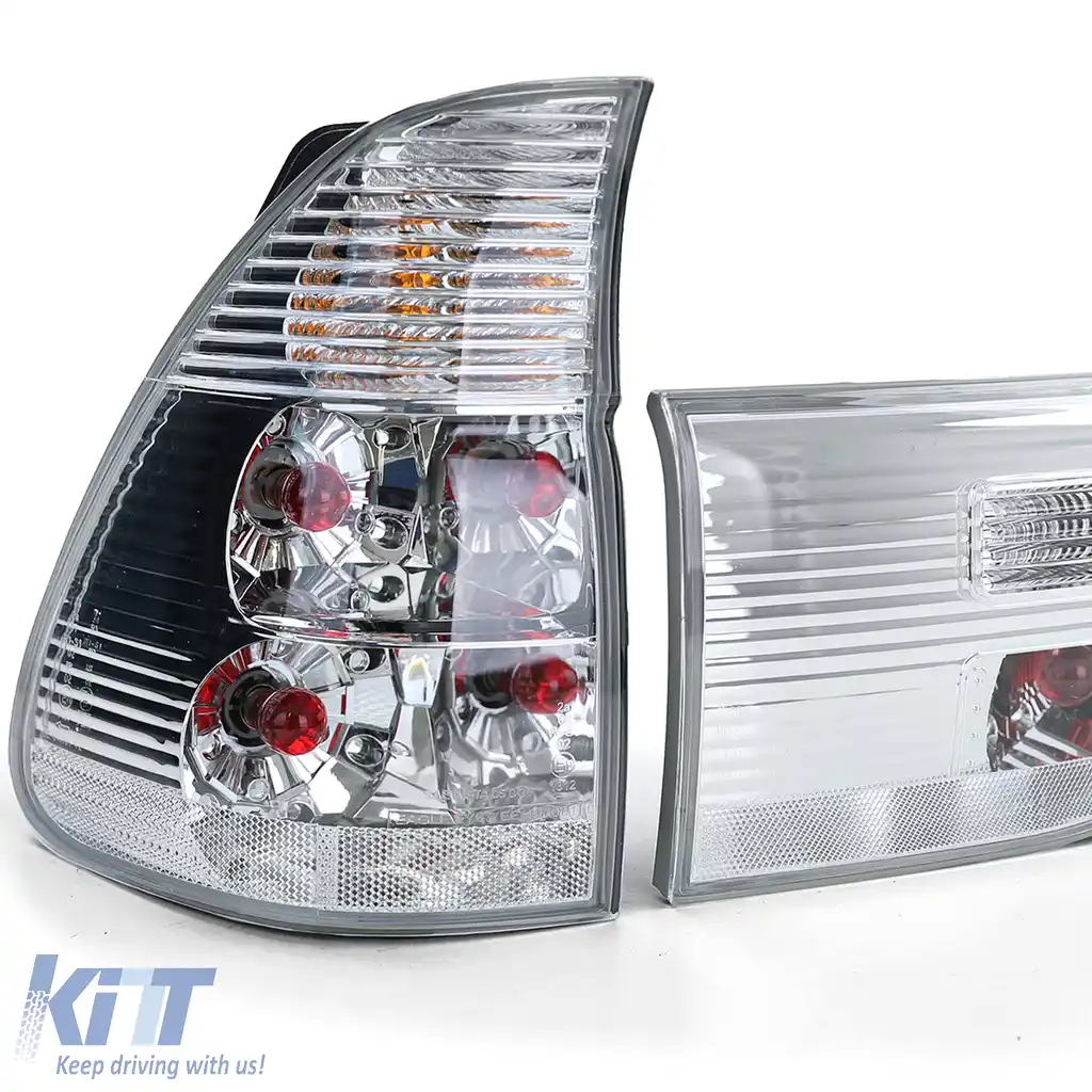 Lumini spate din sticlă clară cu crom argintiu, potrivite pentru BMW X5 E53 99-03 pre-facelift-image-6193063
