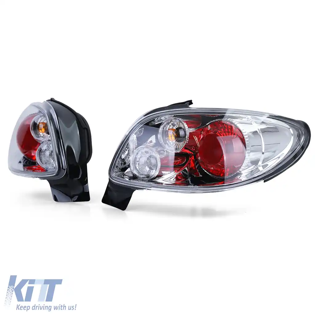 Lumini spate din sticlă clară cu crom, potrivite pentru Peugeot 206 CC Coupe Cabrio 00-08-image-6190520