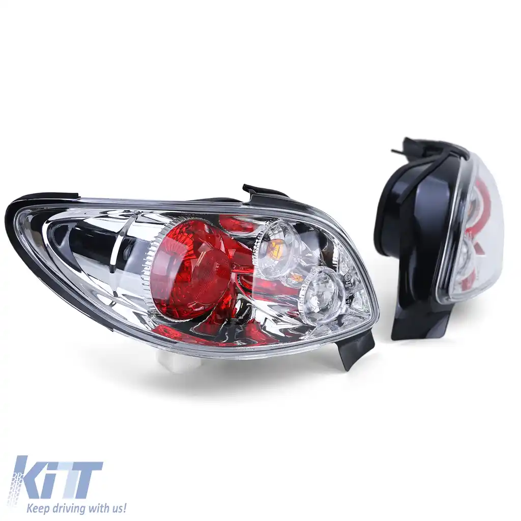 Lumini spate din sticlă clară cu crom, potrivite pentru Peugeot 206 CC Coupe Cabrio 00-08-image-6190521