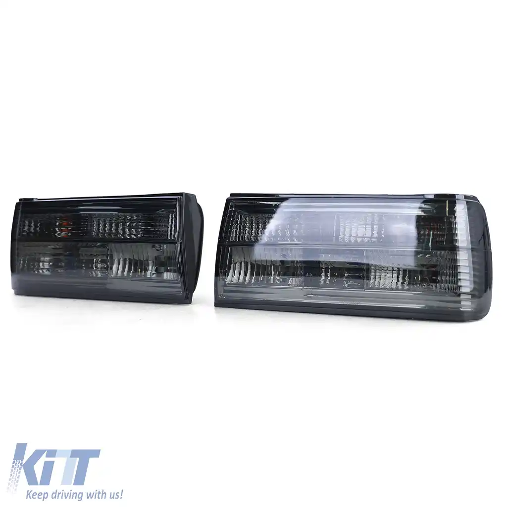Lumini spate din sticlă clară cu fum negru, potrivite pentru BMW Seria 3 E30 facelift-image-6195206