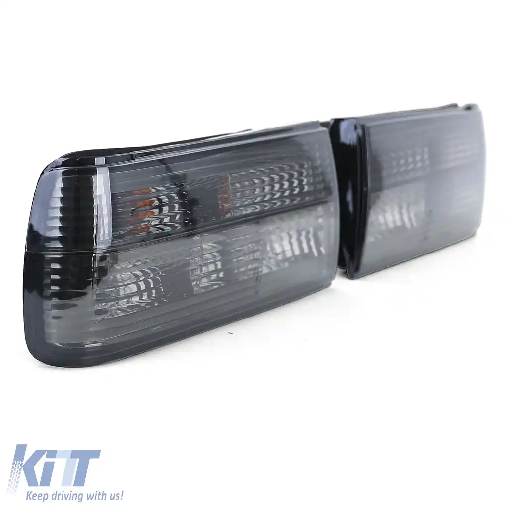 Lumini spate din sticlă clară cu fum negru, potrivite pentru BMW Seria 3 E30 facelift-image-6195207
