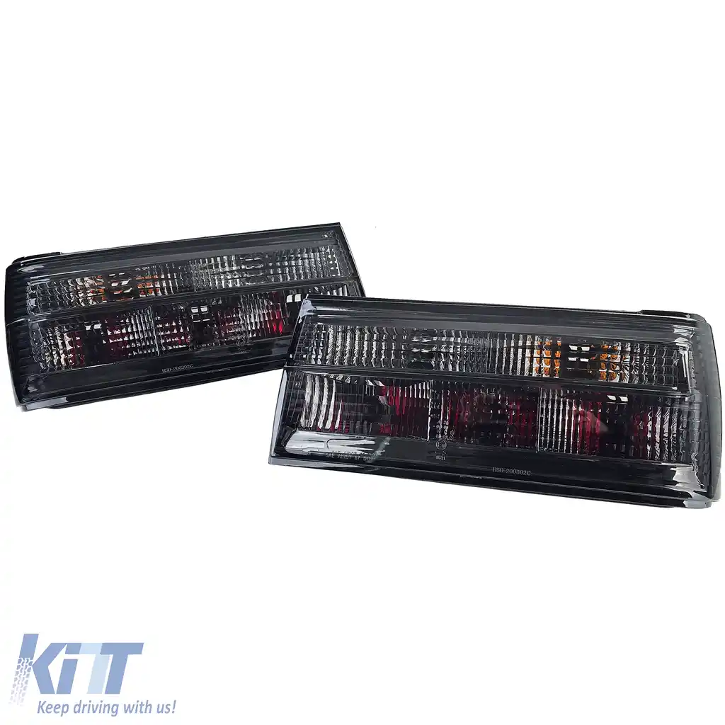 Lumini spate din sticlă clară cu fum negru, potrivite pentru BMW Seria 3 E30 facelift-image-6195210