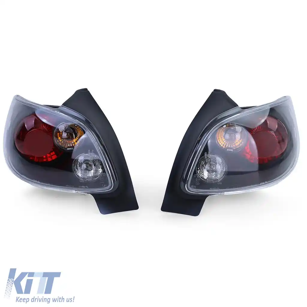 Lumini spate din sticlă clară, negre, potrivite pentru Peugeot 206 hatchback 3 + 5 uși 98-09-image-6190752